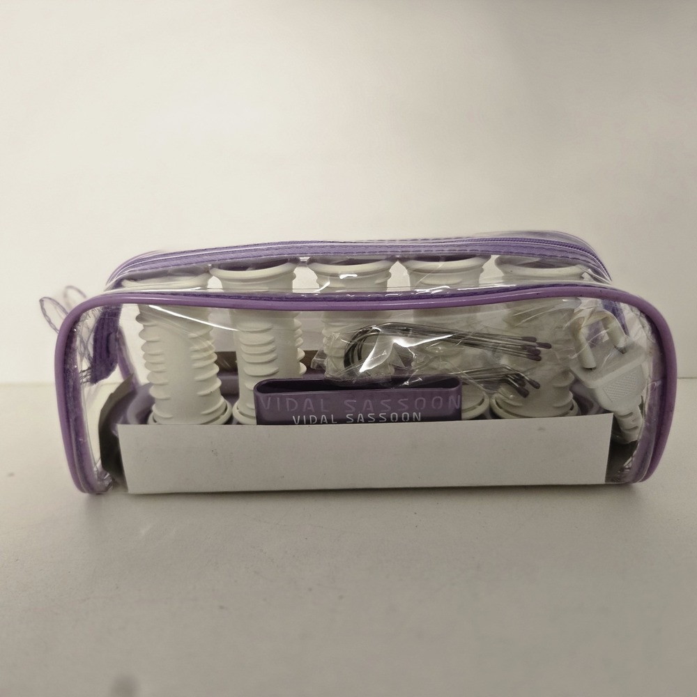 JET SETTER 5 VIDAL SASSOON VTG HOT ROLLER HEATED HAIR CURLER TRAVEL BAG W/ CLIPS